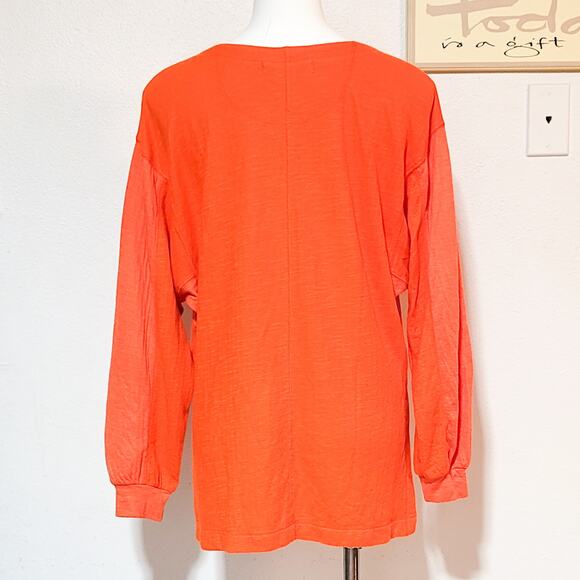 We the Free New orange Back at It oversized slouchy thermal henley size S - Picture 2 of 15
